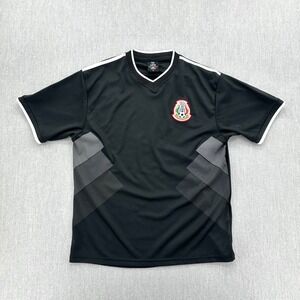 Mexico National Team Soccer Jersey Mens XL Black V-Neck Lada Short Sleeve Shirt